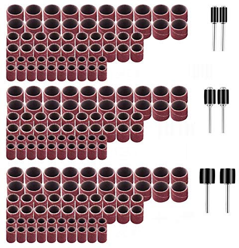 Yesallwas 186 PCS Sanding Drum Kit, Drum Sander Set, Drum Mandrels , Dremel Sanding Accessories,Nail Sanding Band Sleeves, Drum Sanding, Sander Sleeves, Sanding Drums for Rotary Tool#80#120#240