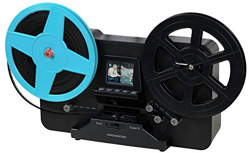 Magnasonic Super 8/8 mm Filmscanner, wandelt Film in digitales Video um, lebendiger 5,8 cm Bildschirm, digitalisiert und betrachtet 7,6 cm, 12,7 cm und 17,8 cm Super 8/8 mm Filmrollen (FS81)