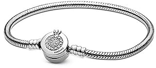 PANDORA Funkelndes Crown O Schlangen-Gliederarmband in Silber 18cm, 599046C01-18