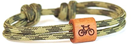 Biker Holzarmband aus Segeltau, Fahrrad, Surfer Armband, Holzschmuck, Trekking