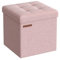 SONGMICS Sitzhocker mit Stauraum, kleine klappbare Sitzbank, 30 x 30 cm Fußbank, Aufbewahrungsbox, bis 130 kg belastbar, für Wohnzimmer Schlafzimmer Schlafsaal, pastellrosa LSF028R01