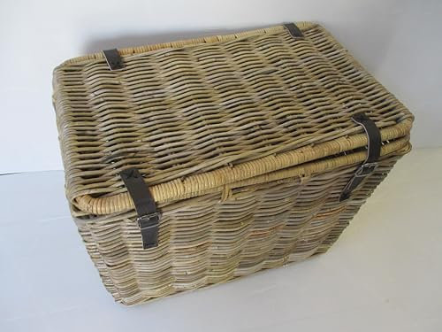 cesto vimini porta legna cm cm 65x43x53 H baule portalegna porta biancheria intreccio in giunco robusto