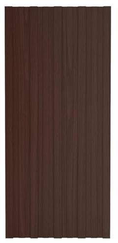 Panneaux de Toiture Plaques tôles profilées/ondulées tôle trapézoïdaleInoxydable Protection Toit cabane abri-Marron-100 x 45 cm/12x