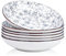Swuut Ciotole per Pasta in Ceramica da 1180ML, 23 cm Grandi Insalatiera Ciotola per Pasta Insalata, Adatte al Microonde e al Forno, Set di 6(Blu e Bianco)