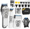 BESTBOMG Tagliacapelli Uomo Macchinetta Capelli Professionale, Regolabarba Rasoiocapelli Trimmer Rasoio Elettrico Con Mantella da Barbiere e 10 Pettine Limite, Macchinetta Barbiere Senza Fili (White)