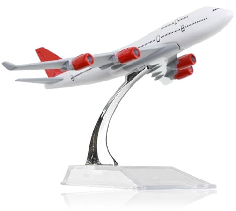 tinshow Airplane Model 747 Model Plane 1/400 Scale 16cm Diecast Planes Alloy Metal Plane Airplane Toys with Stand for Collection Display Aircraft Gift for Office Table Top Decoration