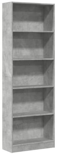 vidaXL Estantería de Madera de ingeniería Gris hormigón 60x24x176 cm