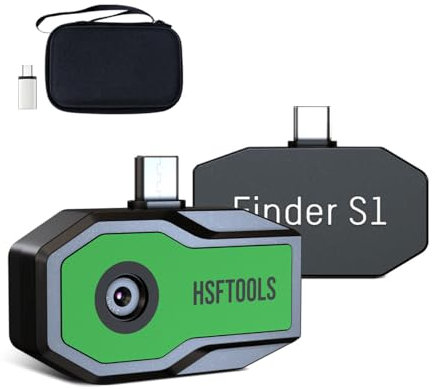 HSFTOOLS Finder S1 Thermal Camera for Android 96x96 IR Resolution Thermal Imaging Camera, Thermal Imaging Camera for Android Phones and Tablets, Carrying Case, USB-C (Not Compatible with iPhone)