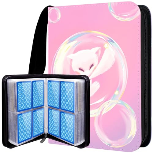 Carpeta de tarjetas coleccionables, tarjeta de álbum, carpeta para tarjetas de 50 páginas, capacidad de 400 tarjetas, portatarjetas coleccionables, libro de tarjetas, Rosa Claro