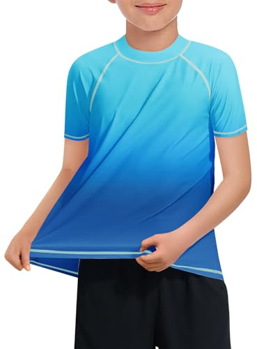 Haloumoning badskjorta pojkar kortärmad badskjorta barn snabbtorkande baddräkt T-shirt