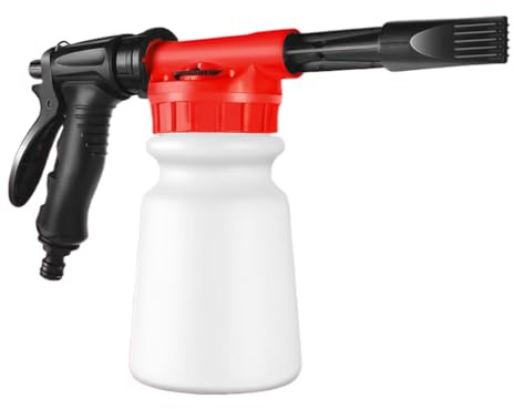 Pistola in schiuma per tubo, cannone in schiuma per auto, spruzzatore per la pulizia, 1 l di sapone a pressione manuale, dettagli cannone in schiuma per la pulizia degli interni, detersivo esterno