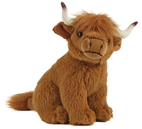 Living Nature Highland Kalb, Realistisches Weiches Kuschel-Bauernhofspielzeug, Naturli umweltfreundlicher Plüsch, 16cm, Unbekannt