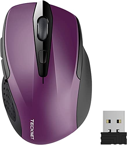 TECKNET Kabellose Maus, Pro 2.4G 2600 DPI Wireless Maus 6 Tasten mit Nano Empfänger, 24 Monate Batterielaufzeit, 5 Einstellbare DPI-Pegel für PC Laptop iMac MacBook Microsoft Pro, Office Home