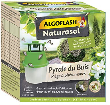 ALGOFLASH NATURASOL Pyrale du Buis, PiÃšge à Phéromones, Prêt à l'emploi, 3 capsules de phéromones, BIOPIBUI