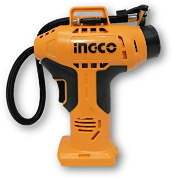 Ingco Comprimido para coche con batería de litio de 20 V (no incluido), 10 bar