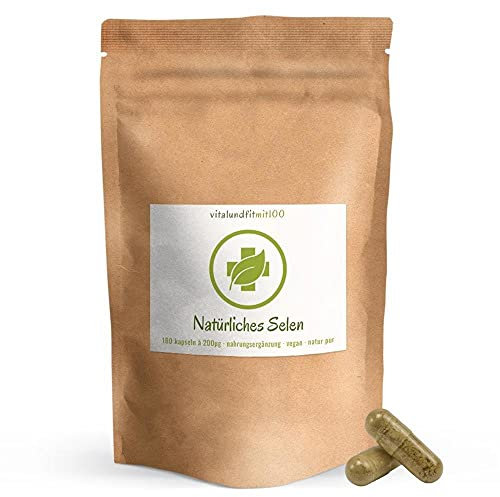 Natürliches Selen (aus Senfsamen) 180 Kapseln á 100 µg - rein pflanzliches Selen - 100% vegan - ohne Zusatzstoffe - MADE IN GERMANY
