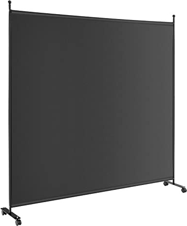 COSTWAY 184 x 184 cm rumsavdelare på hjul, paravent med en panel, vikbar skiljevägg, insynsskydd för vardagsrum, sovrum, kontor (svart), JV10722DE