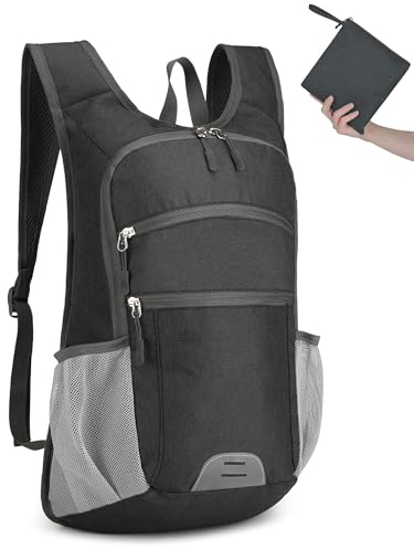 Arvano Foldable Hiking Backpack 10L, Cycling Backpack Waterproof, Lightweight, Travel Rucksack Packable for Men Women, Small Bag for Work, Gym, Camping, Walking, Sport Daypack