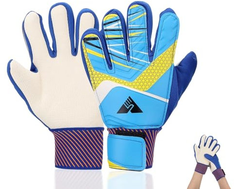 Fuerdich Torwarthandschuhe Jungen Für Fußball, Latex Fußballhandschuhe Zweifacher Schutz, Verschleißfest rutschfest, Superior Grip Für Alle Spielfeldoberflächen Fußballhandschuhe Für Jungen