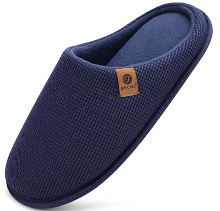 ONCAI Chaussons Hommes de Hiver Shake Polaire de Fausse Fourrure Pantoufles en Mousse à Mémoire de Forme Chaussures enavec Semelles Antidérapantes en Caoutchouc EU Taille 40-49