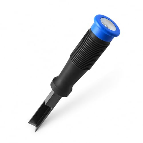 Ciseau à Bois Angle Droit, Acier Chrome Vanadium 6mm Poignée Anti-Choc | Outil de menuiserie pour rainurage, prise en main confortable TPR, compatible marteau, finition noircie anti-corrosion, préc