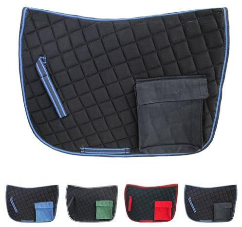 NETPROSHOP Satteldecke Wanderschabracke mit Tasche auf beiden Seiten, für Wanderreiten, Auswahl:Schwarz