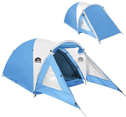 Underwood Aggregator Tente 2 Places avec Auvent – Dôme Double Paroi Imperméable 3000mm, Abri Léger et Vents Résistants pour Camping, Randonnée, Trekking, Festivals, Aventures en Plein Air et Voyage