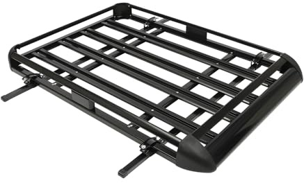 Porte-bagages universel pour voiture avec panier de toit 140x135x13 cm, porte-bagages pour SUV, noir, porte-bagages pour toit avec bac incluant sac, capacité 150 kg