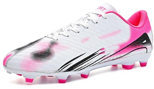 BAODLE Scarpe da calcio per ragazzi FG/AG Outdoor Uomo Donna Scarpe da calcio Ragazza Turf Low-up Football Professionale Scarpe da allenamento, Fg Bianco, 43 EU