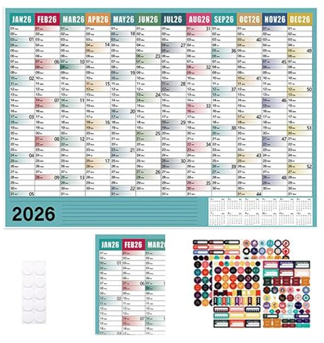 demaxiyad Calendario da parete 2026 12 | Calendario pianificatore gennaio a dicembre 2026,Agenda scolastica di 12 per organizzatore studente insegnante casa dormitorio appartamento famiglia