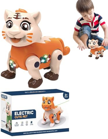 Wcybym Giocattoli da passeggio elettrici, giocattolo da passeggio illuminato - Giocattoli da elettrici per bambini,Divertente giocattolo mobile, giocattoli per animali dei cartoni animati con corda