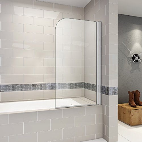 80x140cm Pare baignoire pivotant 180°, paroi de douche, 6mm Verre trempé anticalcaire