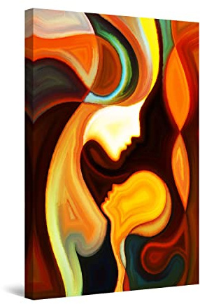 Startonight Quadro su Tela - Madre e Figlio - Grandi Quadri Astratti Moderni Stampe Grande per Soggiorno Stampe Incorniciate 80x120 cm, Decorazione Parete, Idea Regalo Elegante Luminoso al Buio
