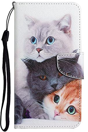 Etui de Téléphone à Rabat en Cuir Synthétique pour Huawei P Smart Z,Pochette Housse Protection Portemonnaie étanche Poussière,Coque avec Peint Motif Chat Mignon