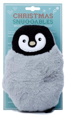 Puckator Snuggables Penguin Microwavable Plush Wheat & Lavender Heat Pack Heating Pads Hot Heat and Ice Cold Cool Pack Packs Bag for Sport Injuries Knee Back Pain Bed Warmer Wellness Health Products