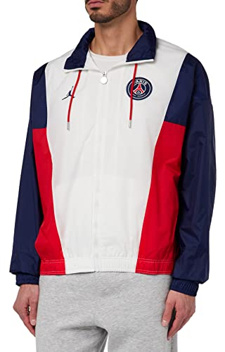 Nike Men's Jordan PSG Track Sweatshirt, White/Midnight Navy, M