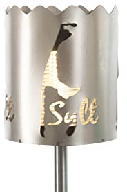 Novaliv Gartenfackel LED Solar Motiv Insel Sylt - Rost Lampe Gartenlampe LED Leuchte für draußen Gartenleuchte Fackel Garten