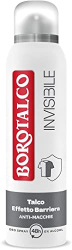 6x Borotalco invisible Graues unsichtbares Deo-Spray, alkoholfreie Formel mit Talkum-Barriere-Effekt, klassisches 48-Stunden-Parfüm 150 ml + Italian Gourmet Polpa 400g