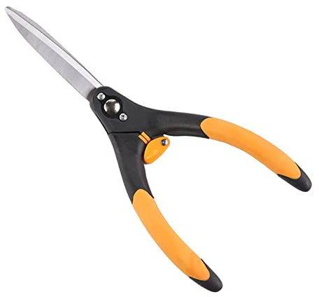 TONZN Garden Hedge Shears, Shrub Hedge Shears Lightweight Rubber Handles Ideal for Trimming Boxwood and Shrub Borders