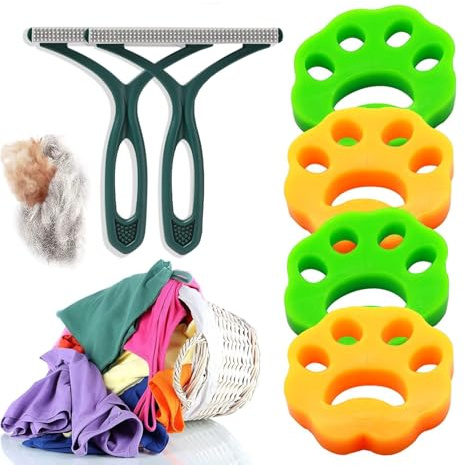 Pelos Mascota Lavadora,6 Piezas Bolas Quita Pelos Mascota,Quita Pelos Lavadora Mascotas,Bolas de Lavado Recoge Pelos,Bolas de Pelusa para Lavadora,para Eliminar El Pelo De Las Mascotas