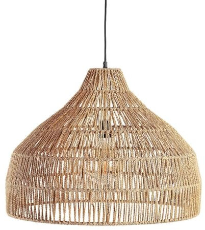 Modern Chandelier Rattan Pendant Light Fixtures Ceiling With Hand Woven Shade Adjustable Brown Farmhouse Hanging Pendant Lights Kitchen Island For Bedroom Dining Room Hallway(Arch,50cm/19.7in)