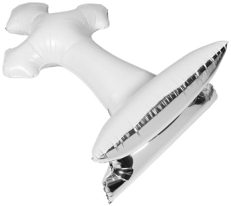 Abaodam Kreuzballon Babyparty Ballon Windelparty Deko Dekoration für Taufen Babyparty Deko Taufparty Deko Kreuzung für Taufdekorationen Partydekorationen für die Taufe Aluminiumfolie Weiß