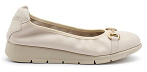 Frau - Ballerina comfortTech in Pelle con Morsetto, Beige, 38
