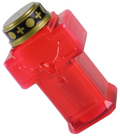 Hemobllo Lampada Rituale Croce Gesù Luci Tombali Candela Devozionale Da Preghiera a Candela Commemorativa Del Cimitero Luci Commemorative Del Cimitero Per Tomba Candele Portato Rosso