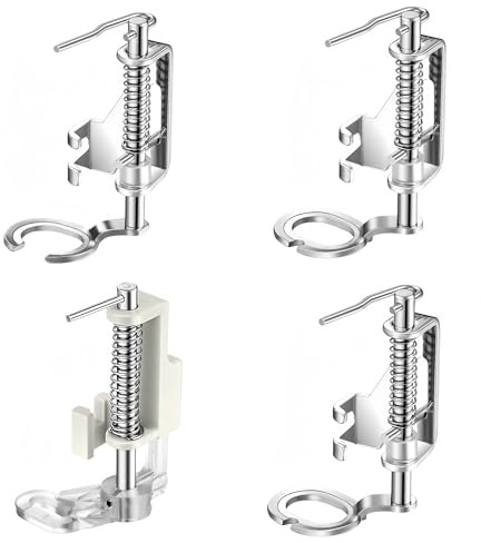 4Pcs Sewing Machine Foot, Including Open Embroidery Presser Foot and Free Embroidery Presser Foot, Suitable for Singer, Brother, Janome and Other Sewing Machines to Meet Various Sewing Needs