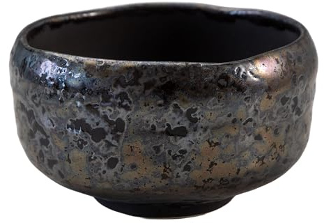 Asayu Japan Cuenco para Matcha (12x7cm) – Hecho en Gifu, Japón - Cerámica Tradicional Japonesa para Ceremonias del Té, Chawan para Matcha y Latte (Shirogane)
