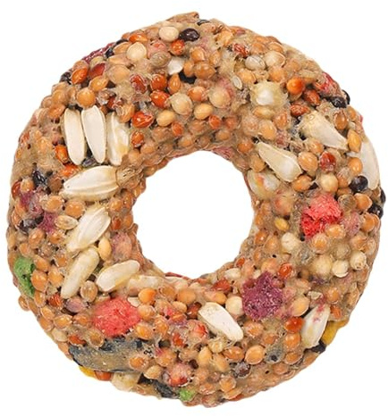 Treats Bird - Premium Mix of Parakeet Food, Fruit & Nut Snack for Birds | Training Activity Rings, Treats for Companion Bird Engagement, Sum