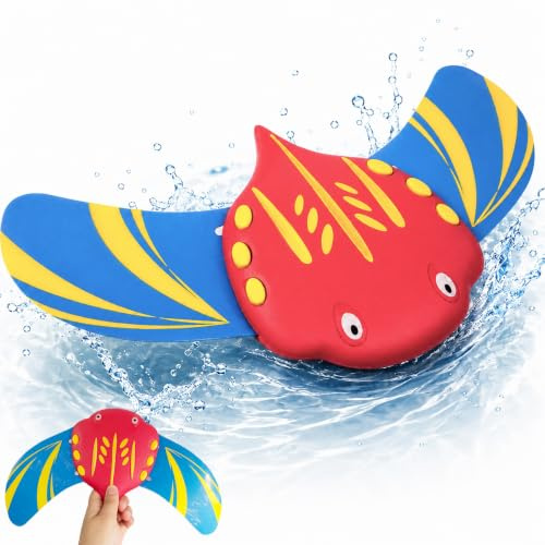 XXL undervattensglidare, dykleksak för poolen, röd, 33 × 20 cm | Justerbara fenor för tre riktningar