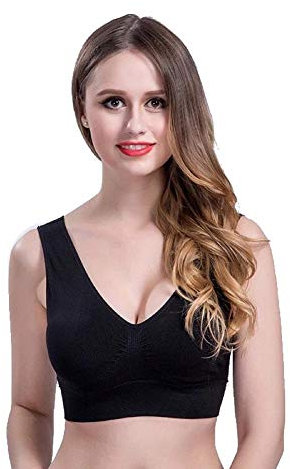 Boolavard New Seamless Sports Style Bra Crop Top Vest Comfort Stretch Bras Shapewear (XXXL, Black)