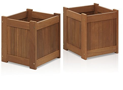 Furinno Caja De Flores De Madera